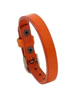 Punk Style Simple Fashion Belt Buckle Design Man Wholesale Bracelet - Orange