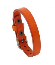Punk Style Simple Fashion Belt Buckle Design Man Wholesale Bracelet - Orange