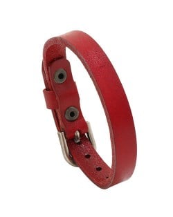 Punk Style Simple Fashion Belt Buckle Design Man Wholesale Bracelet - Red