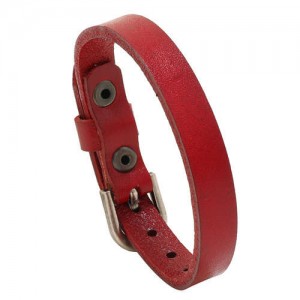 Punk Style Simple Fashion Belt Buckle Design Man Wholesale Bracelet - Red