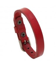 Punk Style Simple Fashion Belt Buckle Design Man Wholesale Bracelet - Red