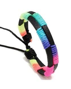 Simple Design Colorful Rope Weaving Man Wholesale Bracelet