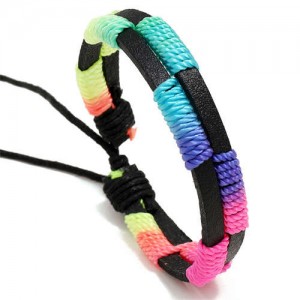 Simple Design Colorful Rope Weaving Man Wholesale Bracelet