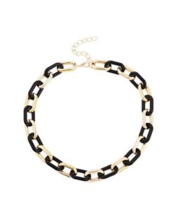 Acrylic and Metal Alternative Design Winter Fashion Women Wholesale Costume Necklace - Black