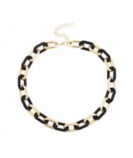 Acrylic and Metal Alternative Design Winter Fashion Women Wholesale Costume Necklace - Black