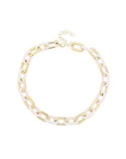 Acrylic and Metal Alternative Design Winter Fashion Women Wholesale Costume Necklace - Cream