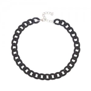 Black Color Acrylic Texture High Fashion Women Necklace