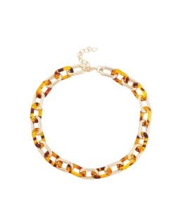 Leopard Prints Brown Color Acrylic Chain Fashion Wholesale Women Necklace