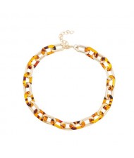 Leopard Prints Brown Color Acrylic Chain Fashion Wholesale Women Necklace