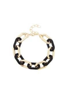 Acrylic and Metal Alternative Design Punk Fashion Women Wholesale Bracelet - Black