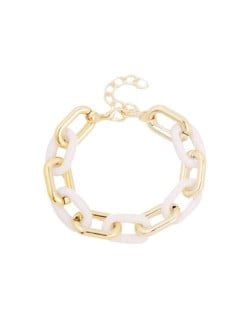 Acrylic and Metal Alternative Design Punk Fashion Women Wholesale Bracelet - Cream