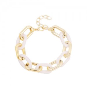 Acrylic and Metal Alternative Design Punk Fashion Women Wholesale Bracelet - Cream