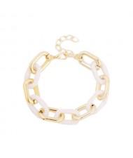 Acrylic and Metal Alternative Design Punk Fashion Women Wholesale Bracelet - Cream