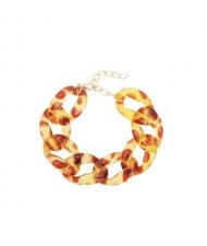 Leopard Prints Brown Color Acrylic Chain Fashion Women Wholesale Bracelet