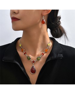 Leopard Prints Brown Color Acrylic Chain Fashion Wholesale Women Necklace