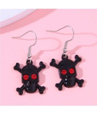 European Skull Fashion Women Wholesale Stud Earrings - Black