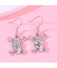 European Skull Fashion Women Wholesale Stud Earrings - Silver