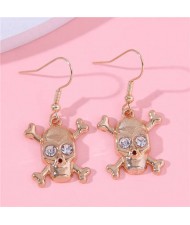 European Skull Fashion Women Wholesale Stud Earrings - Golden