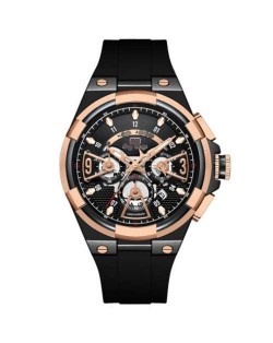 Casual Style Waterproof Multifunctional Skeletonized Men Sport Quartz Wrist Watch