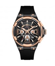 Casual Style Waterproof Multifunctional Skeletonized Men Sport Quartz Wrist Watch