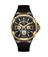 Casual Style Waterproof Multifunctional Skeletonized Men Sport Quartz Wrist Watch