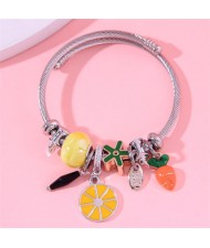 Popular Design Orange and Carrot Pendants Multi-elements Classic Bangle