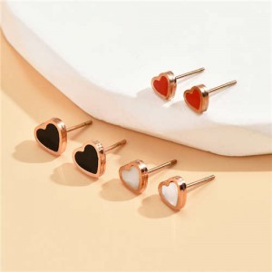 Hearts Design Minimalist Style Women Wholesale Combo Stud Earrings