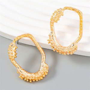 Cool Style Unique Design Irregular Circle Wholesale Fashion Earrings - Golden