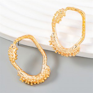 Cool Style Unique Design Irregular Circle Wholesale Fashion Earrings - Golden