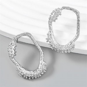 Cool Style Unique Design Irregular Circle Wholesale Fashion Earrings - Silver