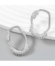 Cool Style Unique Design Irregular Circle Wholesale Fashion Earrings - Silver