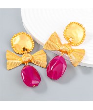 U.S. Fashion Alloy Bowknot Irregular Pendant Wholesale Women Earrings