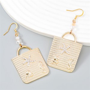 Unique Design Handbag Modeling Dangle Fashion Wholesale Women Earrings - Golden
