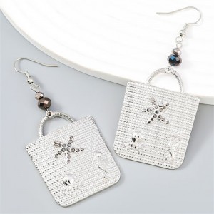 Unique Design Handbag Modeling Dangle Fashion Wholesale Women Earrings - Silver