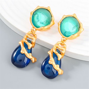 Palace Style Drop Shaped Pendant Wholesale Fashion Statement Earrings