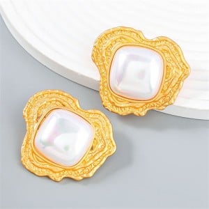 Vintage Golden Color Alloy Irregular Design Fashion Women Stud Earrings