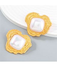 Vintage Golden Color Alloy Irregular Design Fashion Women Stud Earrings