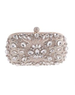 Shinny Rhinestone Fashion Hand Made Women Evening Handbag - White