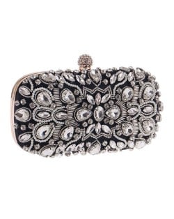 Shinny Rhinestone Fashion Hand Made Women Evening Handbag - Black