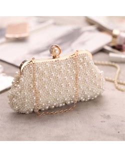 Elegant Gorgeous Hand Made Pearl Women Fashion Evening Handbag