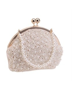 Elegant Gorgeous Hand Made Pearl Women Fashion Evening Handbag