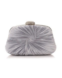 Exquisite Pleated Satin Handmade Fashion Women Evening Handbag - Champagne