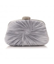 Exquisite Pleated Satin Handmade Fashion Women Evening Handbag - Champagne