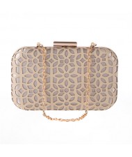 Exquisite Pleated Satin Handmade Fashion Women Evening Handbag - Beige