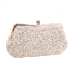 Elegant Pearl Paved Wholesale Women Fancy Evening Handbag