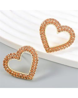 Korean Fashion Hollow-out Heart Shape Design Wholesale Fashion Earrings - Silver