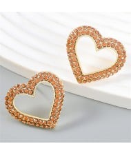 Korean Fashion Hollow-out Heart Shape Design Wholesale Fashion Earrings - Golden
