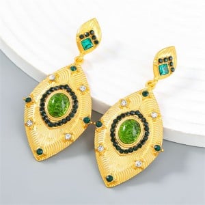 Courtly Style Rhombus Pendant Retro Alloy Wholesale Earrings
