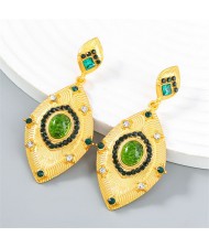 Courtly Style Rhombus Pendant Retro Alloy Wholesale Earrings