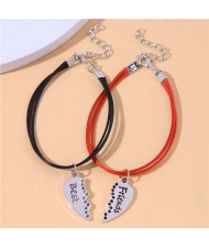 Red and Black Rope Texture Charm Fashion Friendship Bracelets